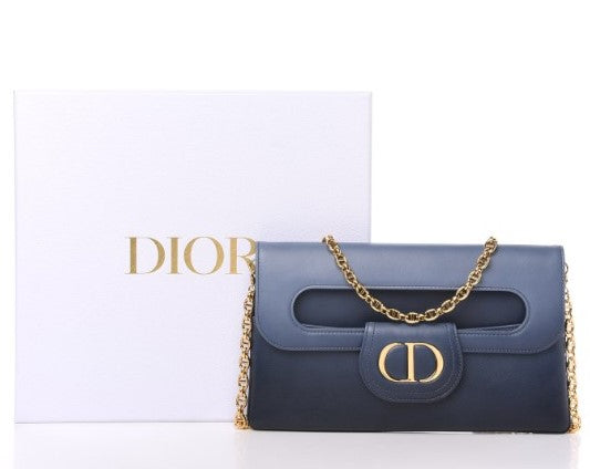 Dior Double Medium Chain Bag Indigo Blue – GlamHub