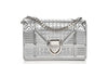 Dior Diorama Silver Calfskin Clutch Front View