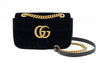 Gucci GG Marmont Black Velvet Bag Front View