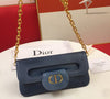 Dior Double Medium Chain Bag Indigo Blue