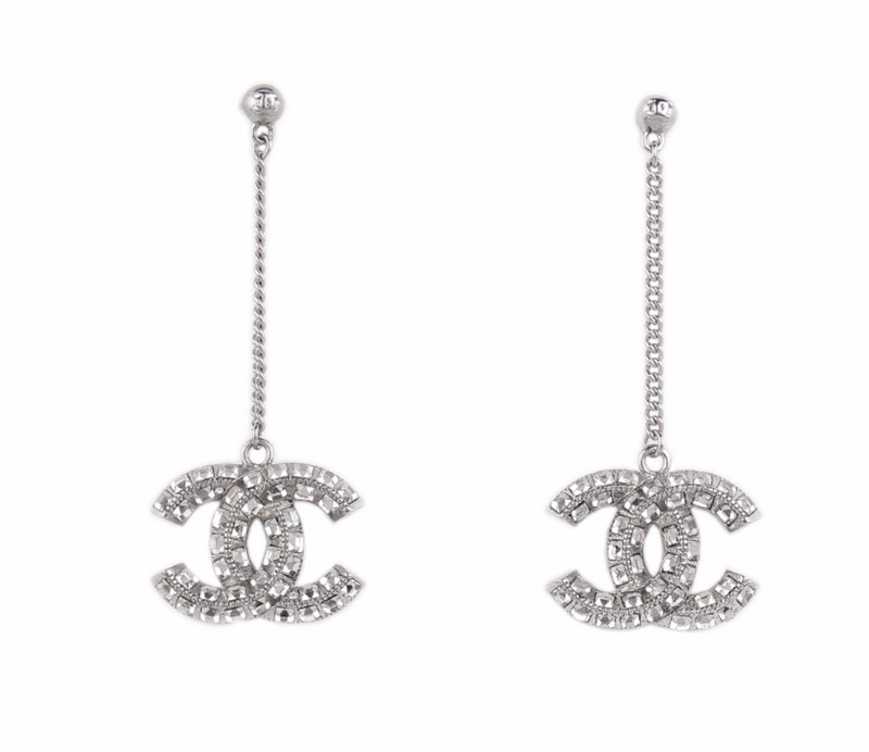 Chanel CC Crystal Drop Earrings GlamHub