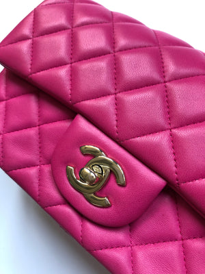 Chanel Rectangular Mini Pink Bag Logo View
