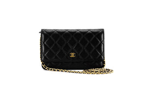 Chanel WOC in Black Caviar Front View