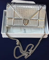 Dior Diorama Silver Calfskin Clutch in Box