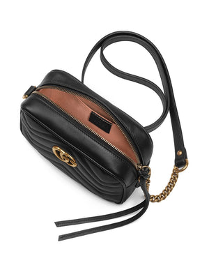 Gucci GG Marmont Mini Black Shoulder Bag Top View