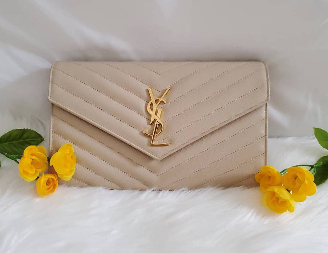 saint laurent monogram envelope chain wallet